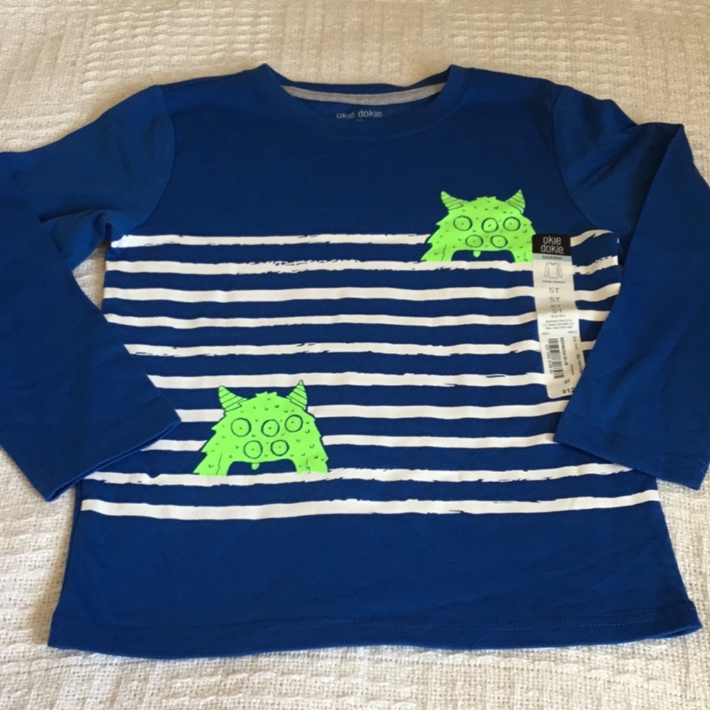 NWT boys size 5T long-sleeve shirt. Okie dokie